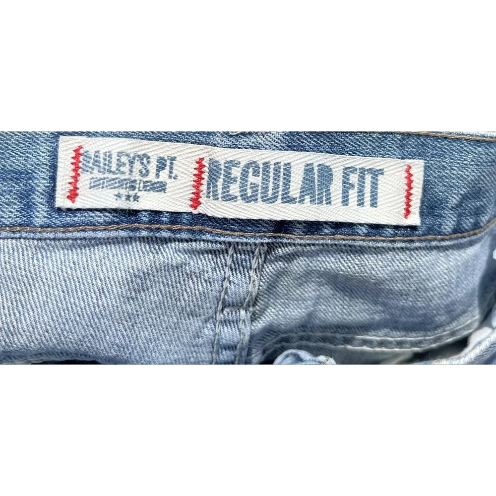 Bailey's PT. Jeans Mens 30x32 Blue Light Wash Regular Fit Straight Cotton Denim